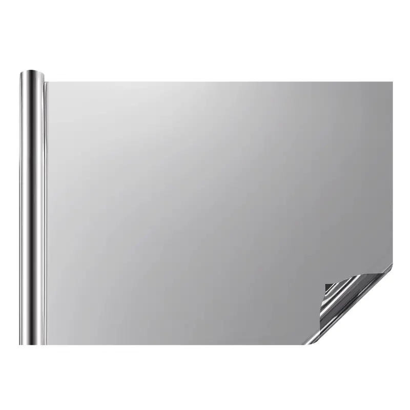 One Way Mirror Privacy Window Film Static Cling Daytime Tint Black-Silver 1