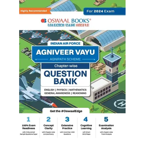 Oswaal Indian Air Force - Agniveer Vayu (Agnipath Scheme) Question Bank Chapterwise Topicwise For English Physics Mathematics Reasoning General Awaren - Paperback 1