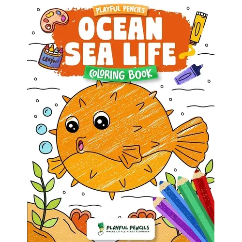 Playful Pencils Ocean Sea Life Coloring Book - Paperback 1