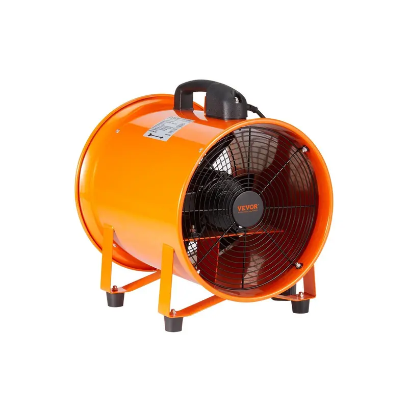 Portable Ventilator, 10 Inch Heavy Duty Cylinder Fan With 33Ft Duct Hose, 380W Strong Shop Exhaust Blower 1893Fm, Industrial Utility Blower For Sucking Dust, Smoke, Smoke Home/Workplace 1