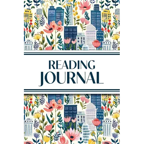 Reading Journal (Cozy Blue Cityscape With Pink Wildflowers): 6"X9" Book Lover's Diary; Book/Series Reviews, Reading Tracker, Favorite Book List, Favor - Paperback 1