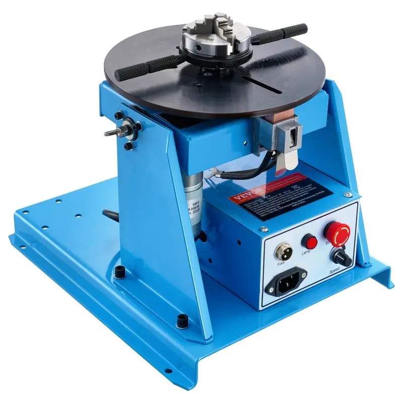 Rotary Welding Positioner 10Kg, 0-90° Welding Positioning Turntable Table With 8.1 Inch 3-Jaw Lathe Chuck, 1-12 Rpm 20W Portable Welder Positioning Machine For Cutting Grinding Assembly Testing 1