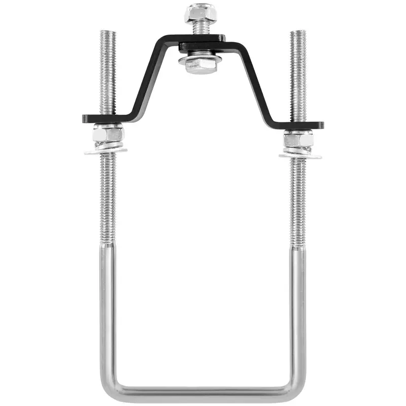 Spare Tire Carrier, U-Bolt Zinc Plated Spare Tire Mount Bracket Side Mount With Lock, 160 Lbs Capacity, 4 & 5 Lugs Wheels On 4", 4.5", 5" Bolt Patterns, For Trailer Tongue, Marine Trailer 1