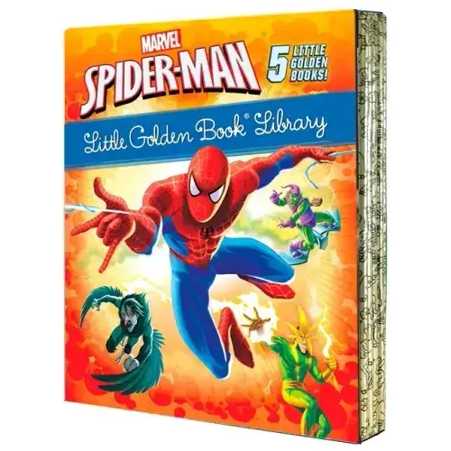 Spider-Man Little Golden Book Library (Marvel): Spider-Man!; Trapped By The Green Goblin; The Big Freeze!; High Voltage!; Night Of The Vulture! - Hardcover 1