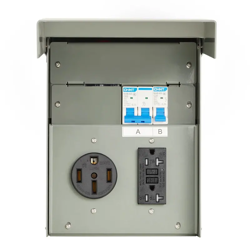 Temporary Power Outlet Panel Rv Electrical Panel 20 50 Amp Rv Outlet Box 1
