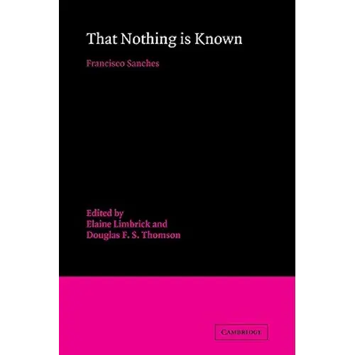 That Nothing Is Known - Paperback 1