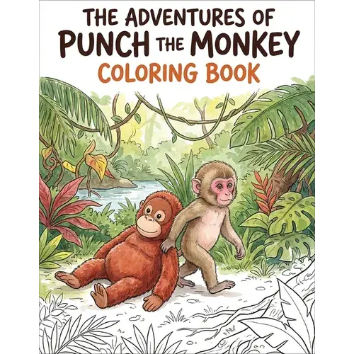 The Adventures Of Punch The Monkey Coloring Book For Adults And Kids - Paperback 1