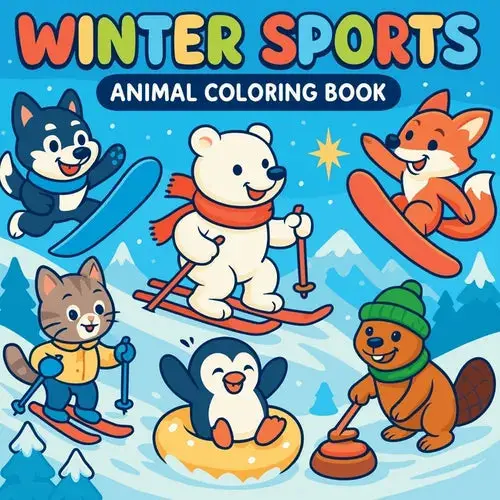 Winter Sports - Animal Coloring Book - Paperback 1