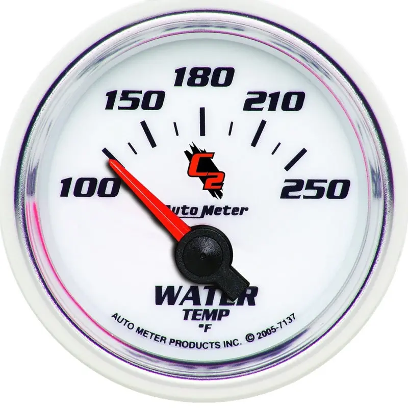 Autometer C2 Electric Water Temperature Gauge – 2-1/16", 100–250°F Range 1