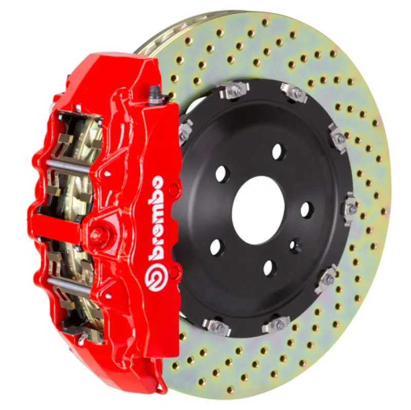 Brembo Gt Big Brake Kit For 2000–2006 Chevrolet Suburban & Gmc Yukon Xl – Front, 6-Piston Calipers, Drilled 380X34Mm Two-Piece Rotors (Red Finish) 1