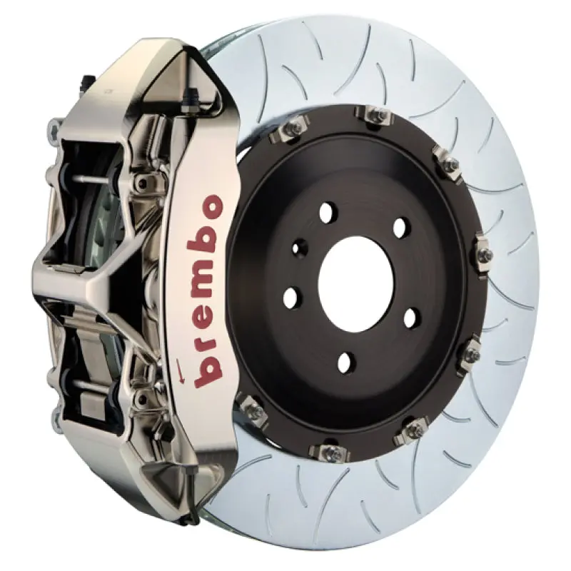 Brembo Gtr Big Brake Kit For Tesla Model Y (2020+) – Front, 6-Piston Billet Calipers, 380X34Mm Two-Piece Slotted Rotors, Nickel Plated 1