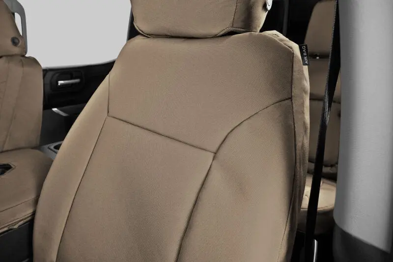 Covercraft Endura Precisionfit Tan/Tan Seat Covers For 2019–2024 Chevrolet Silverado Second Row 1