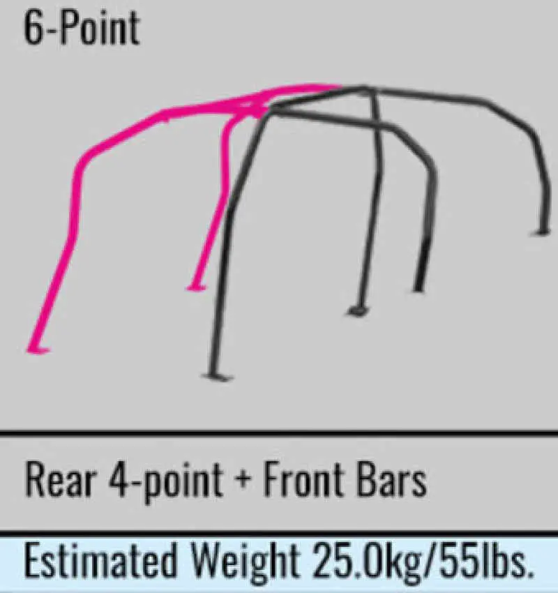 Cusco Safety21 4-Passenger 6Pt Blk Around Dash Roll Cage Mitsubishi Lancer Evo Iv/V/Vi (Cn9A) 1