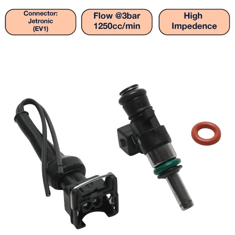 Deatschwerks 1250Cc Single Fuel Injector – 34Mm Length, 14Mm O-Ring Seals, Universal Fit 1