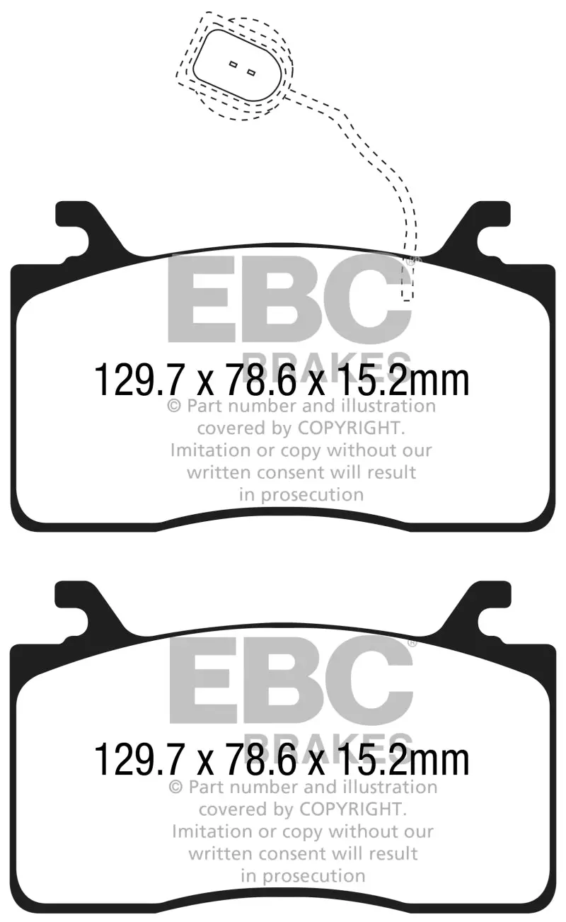 Ebc 2016+ Alfa Romeo Guilia 2.0T Greenstuff Front Brake Pads 1