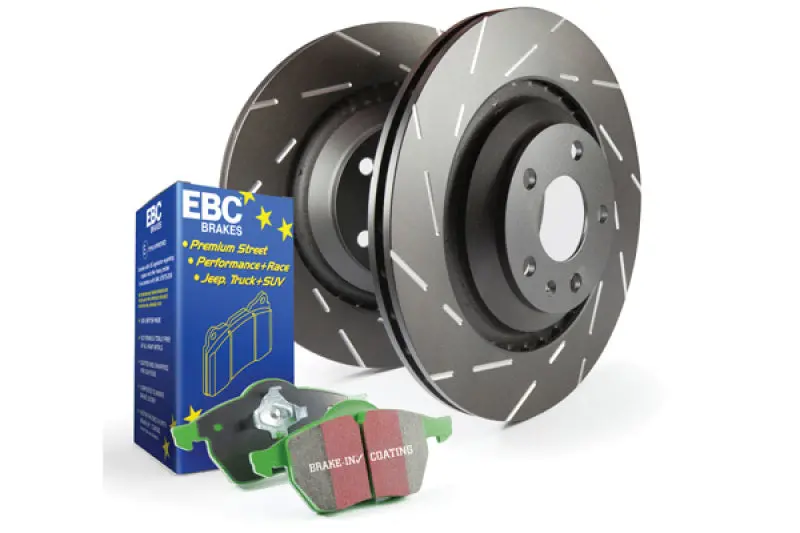 Ebc S2 Brake Upgrade Kit – Greenstuff Pads With Usr Drilled & Slotted Rotors 1