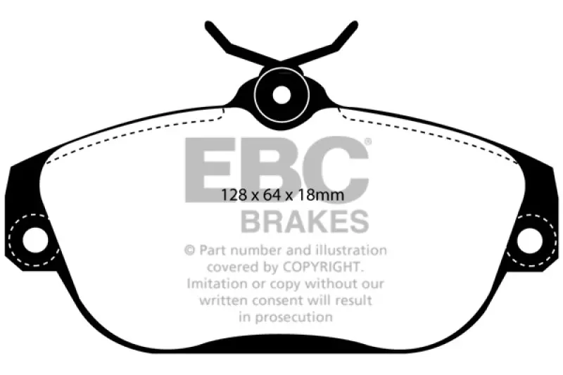 Ebc Yellowstuff High-Performance Front Brake Pads For 1991–1993 Volvo 740 (2.3L, Abs, Girling Calipers) 1