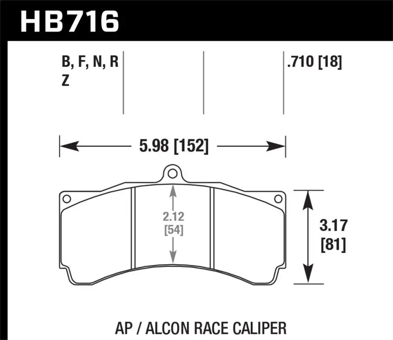 Hawk Ap Racing / Alcon Dtc-60 Universal Race Brake Pads 1
