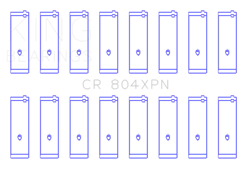 King Ford Xp-Series Tri-Metal Rod Bearings For 260Ci/289Ci/302 Engines – .020" Undersize, Narrowed, 8-Piece Set 1