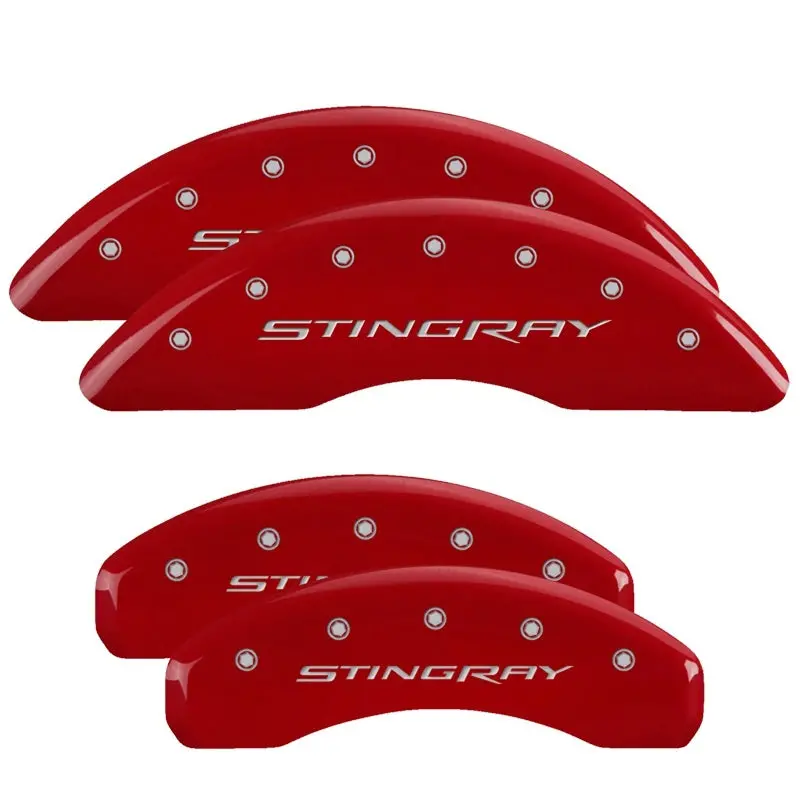 Mgp Engraved 4-Piston Caliper Covers – Stingray Red Finish With Silver Accent 1