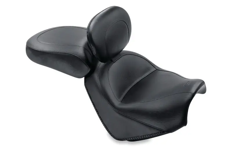 Mustang Two-Piece Touring Seat – Standard Fit For Suzuki Boulevard M50 (2005–2011), Includes Driver Backrest, Black 1