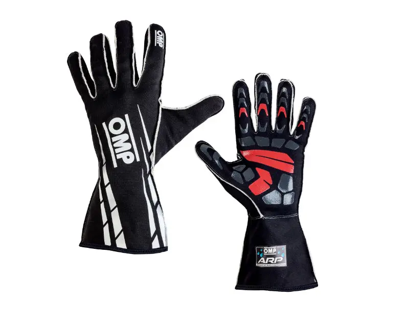 Omp Arp Racing Gloves – Black, Medium Size 1