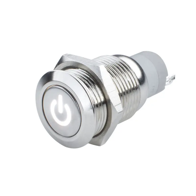 Oracle Pre-Wired Power Symbol Momentary Flush Mount Led Switch - White 1