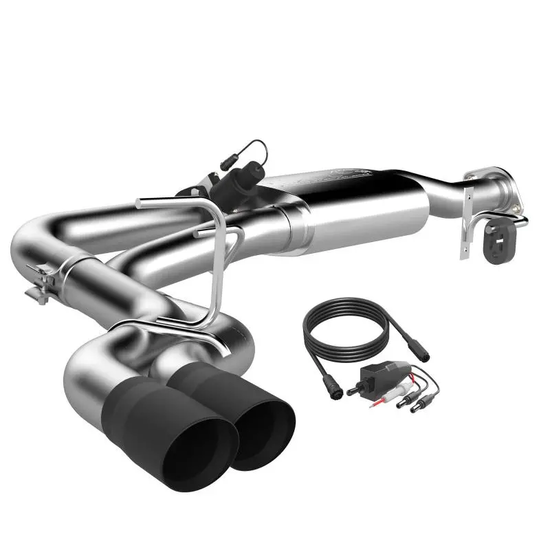 Qtp Stainless Steel Cat-Back Exhaust System For 2015–2018 Ford F-150 Crew/Extended Cab – 3.5" Black Tips, Screamer Design 1