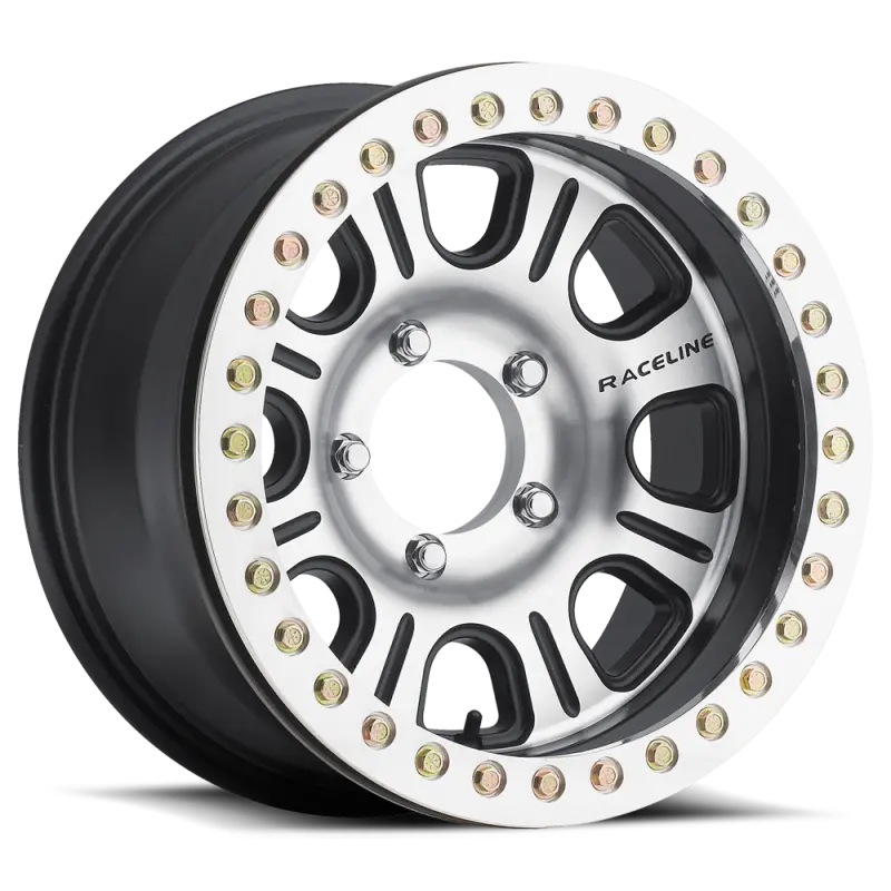 Raceline Rt232 Monster Beadlock Wheel – 17X8.5", 6X165.1Mm, -25Mm Offset, 107.95Mm Bore, Black Machined Face 1