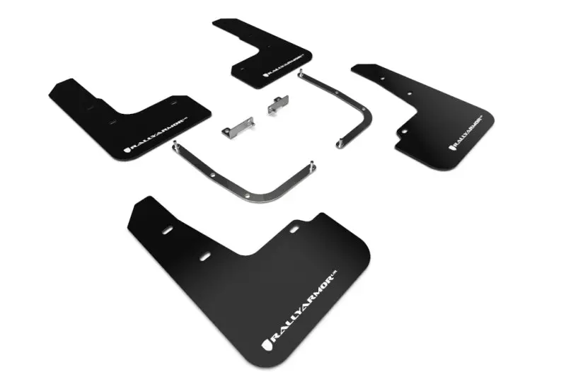 Rally Armor Ur Mud Flaps For 2019–2021 Hyundai Veloster Turbo R-Spec – Black With White Logo 1