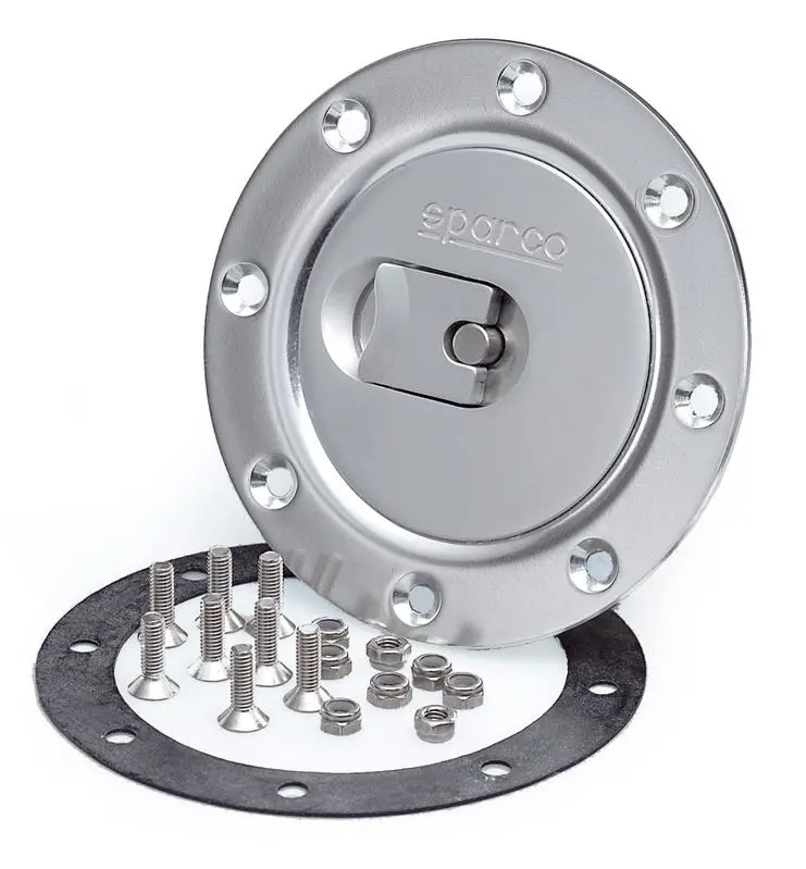 Sparco Non-Locking Fuel Cap – Brushed Aluminum Finish 1