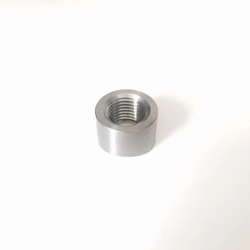 Ticon Titanium O2 Sensor Bung – M12X1.25 Thread, Fits 1.5–2.75-Inch Exhaust Tubing, Coped End 1