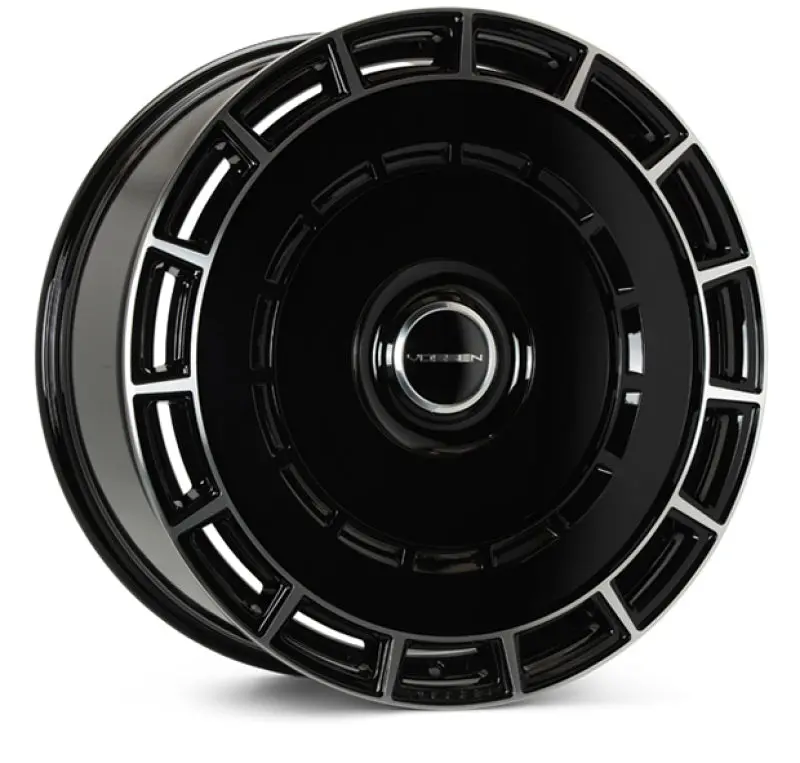 Vossen Hf-9 24X10 Gloss Black & Polished Wheel – 5X112, Et25, Deep Dish Design 1