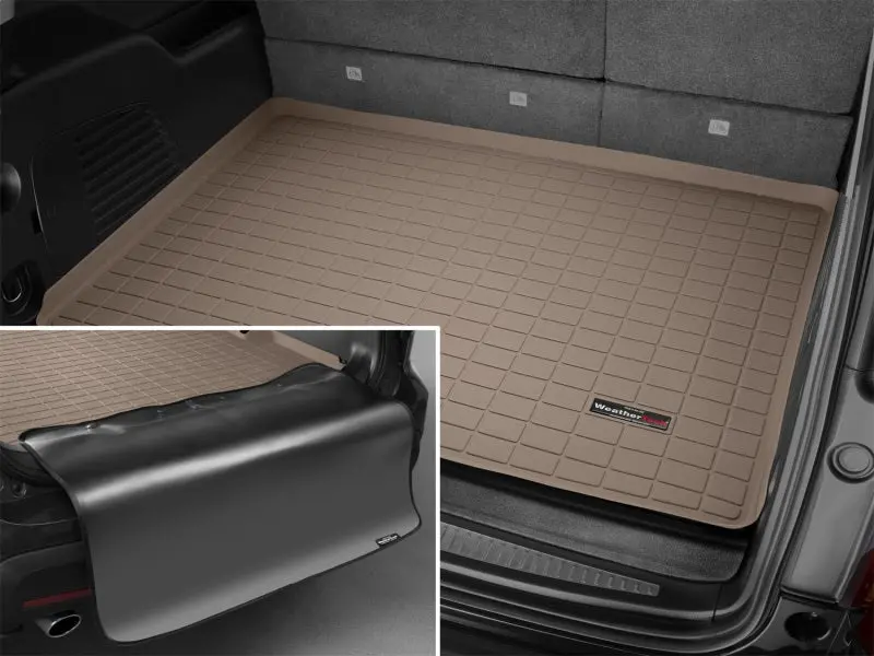 Weathertech Custom Cargo Liner With Bumper Protector For 2015+ Cadillac Escalade Esv – Tan Color 1