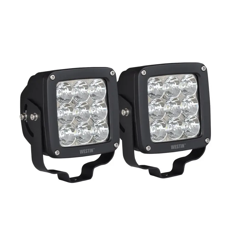 Westin Axis Led Auxiliary Light 4.5 Inch X 4.5 Inch Square Spot W/3W Osram (Set Of 2) - Black 2