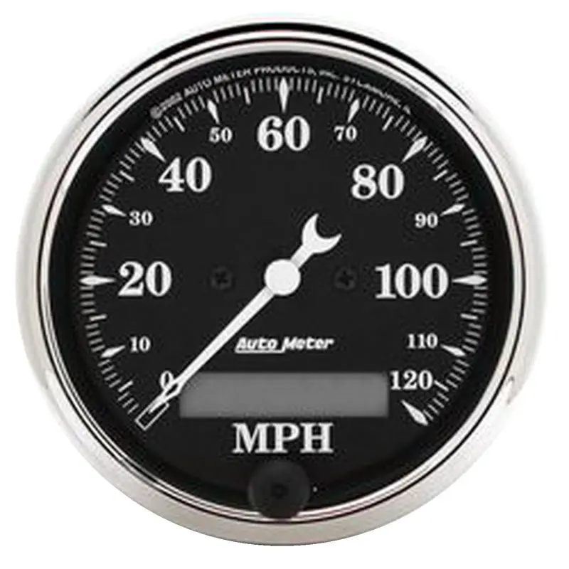 Autometer 3-1/8" Electric Speedometer – 120 Mph Range With Lcd Odometer & Vintage Black Face 1